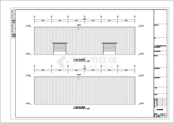 15米x40米钢结构工程建筑设计CAD图纸-图二