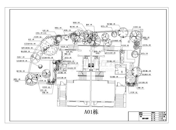 长沙某别墅区一期竣工建筑设计cad图纸-图一