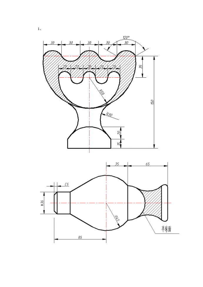 CAD土建、机械、水利CAD练习图纸_图1