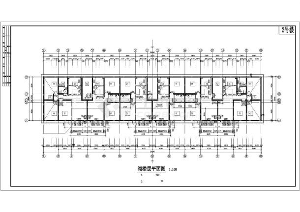 杭州市某社区四千平6层砌体结构住宅楼建筑和结构设计CAD图纸（含阁楼）-图二