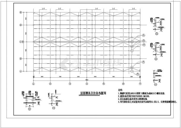38x21m 单层钢制品厂钢结构车间结施全图-图二