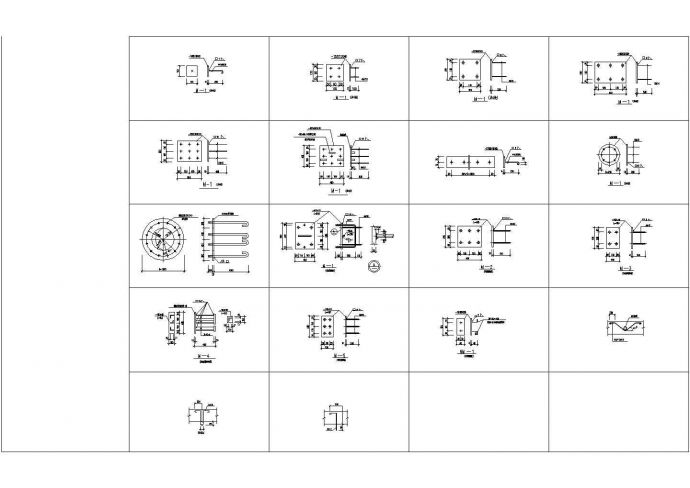 多种钢结构预埋件节点构造详图_图1