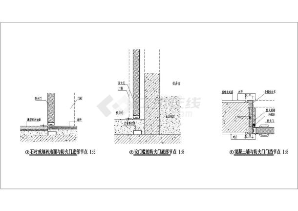 某地下室防门通用节点构造详图CAD-图一