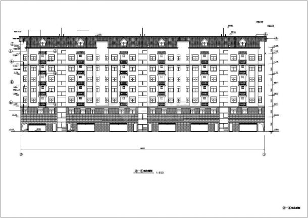 某小区5860平米7层框架结构住宅楼全套建筑设计CAD图纸（含架空层）-图二