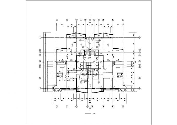 某小区1.4万平米18+1层框剪结构住宅楼全套建筑设计CAD图纸_图1