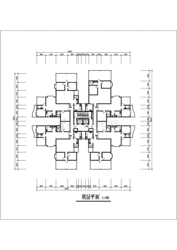 台州市某现代化小区26层框剪结构住宅楼平立面设计CAD图纸-图一