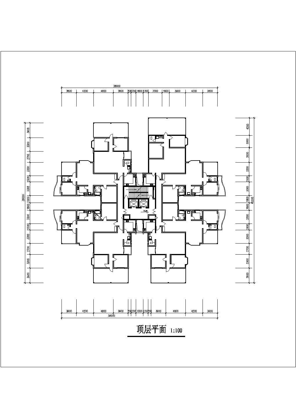 台州市某现代化小区26层框剪结构住宅楼平立面设计CAD图纸