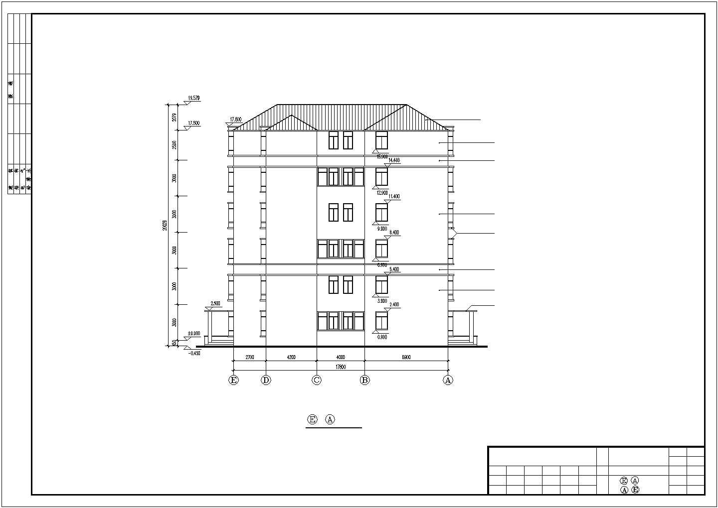 天津市某小区1600平米6层砖混结构公寓住宅楼全套建筑设计CAD图纸