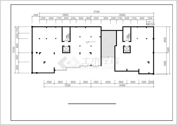 某小区9200平米左右12层框架结构商住楼建筑设计CAD图纸（1-2层商用）-图一