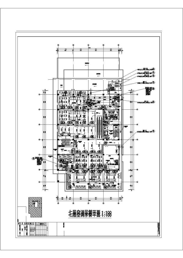 杭州商业广场空调通风初步cad图纸设计-图一