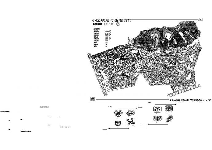 某地碧桂园小区（总用地面积1668000㎡）规划设计cad总平面图（含技术经济指标）_图1