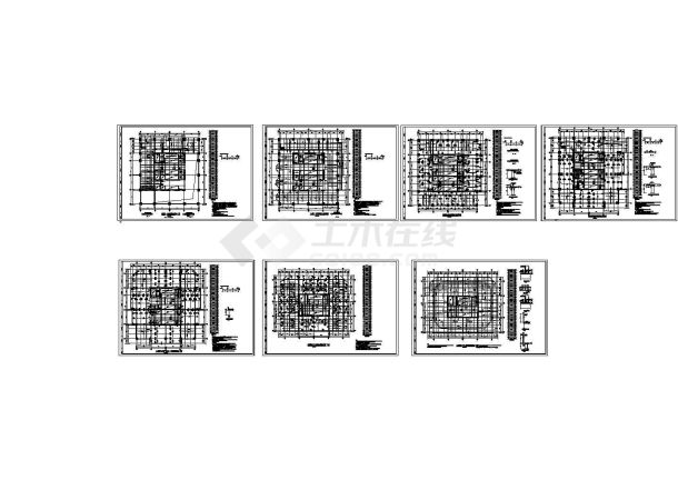 47层矩形钢管混凝土框架核心筒广场结构施工图纸-图二
