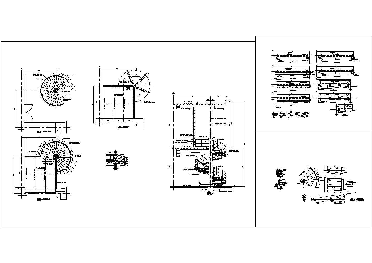 国外某钢螺旋楼梯施工CAD图