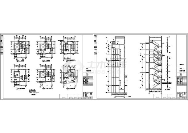 高层大厦楼梯电梯施工全套CAD图-图一