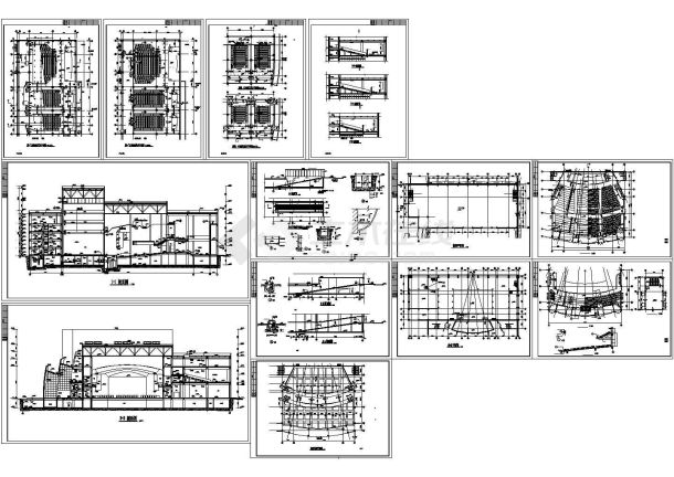 大规模影剧院2施工非常实用设计cad图纸-图一