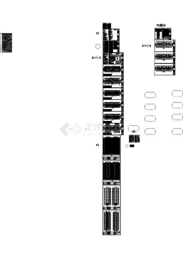 最新CAD版本户型设计图-2019.01月【2x两梯四户 三房两厅两卫+三房两厅一卫 梯北侧。一字型。29F 全套平立剖含说明大样】-图二