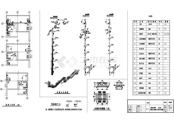 6层(1梯2户4单元)砖混住宅楼水施CAD-图二