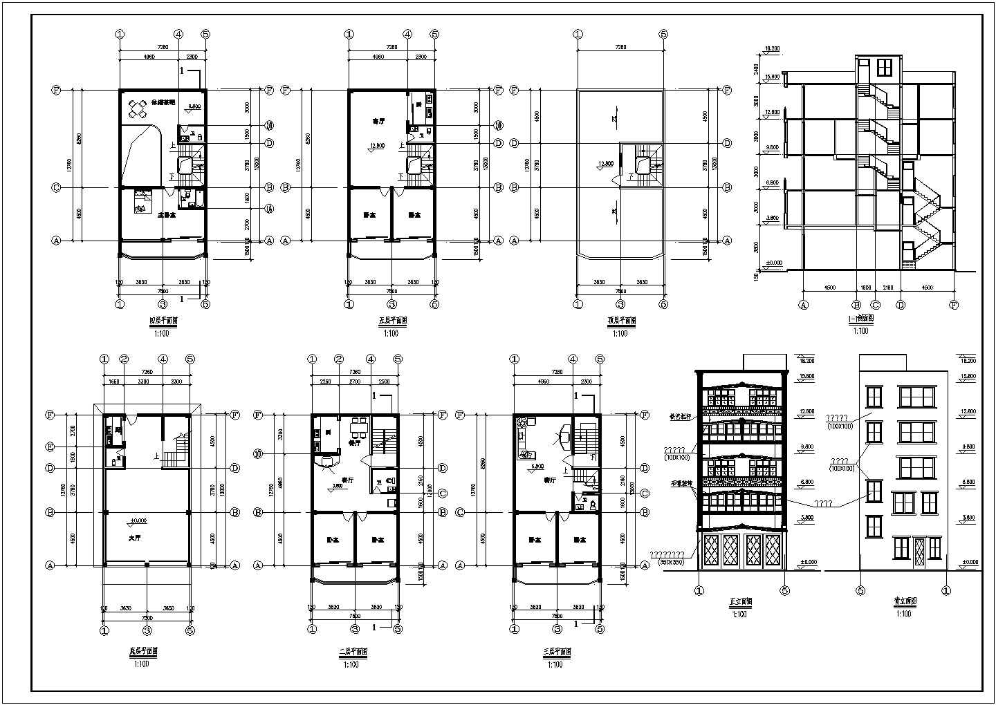 某市私人住宅楼建筑设计施工图