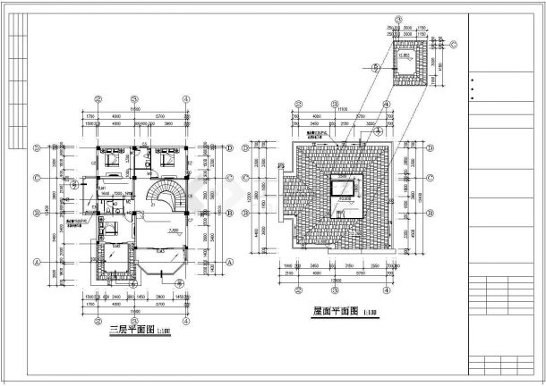 三层单家独院式别墅cad建筑设计施工图-图二