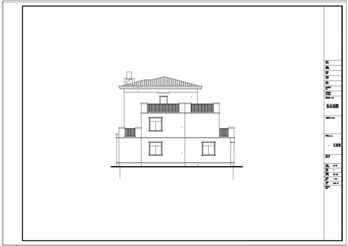 3层欧式独栋别墅建筑CAD施工图设计_图1