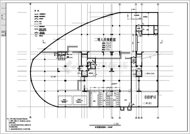 某地带地下室人防建筑全套施工设计cad图(含人防防护功能转换表)-图一