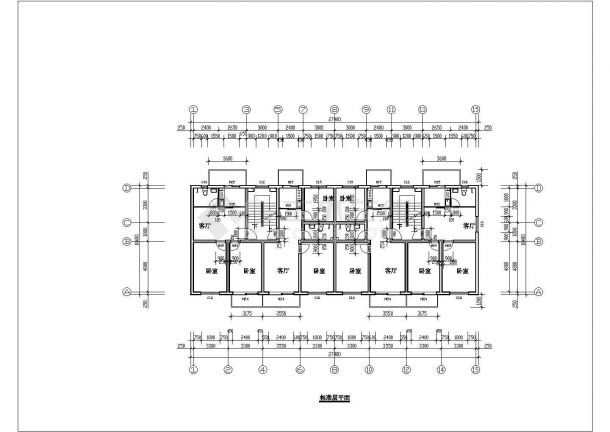【苏州】某郊区小区带阁楼住宅楼全套建筑施工图(含阁楼层平面图)-图二