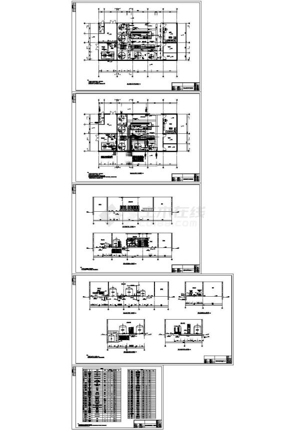 云南小型公租房建设项目给排水工程设计施工cad图纸，共五张-图一