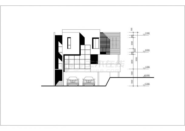 两层现代风格别墅建筑方案施工图-图一