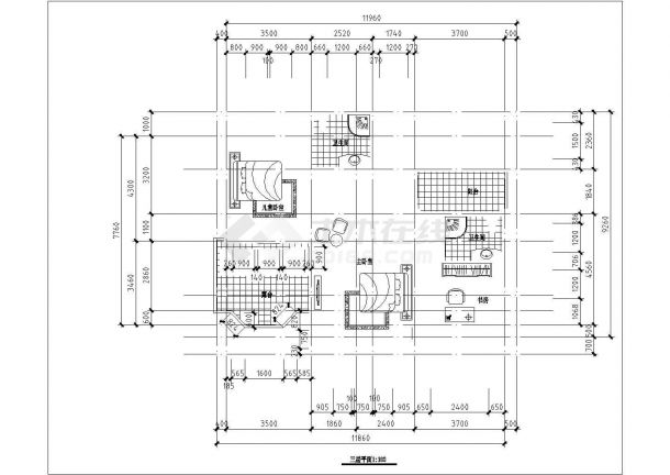 某三层别墅建筑cad设计施工图-图二