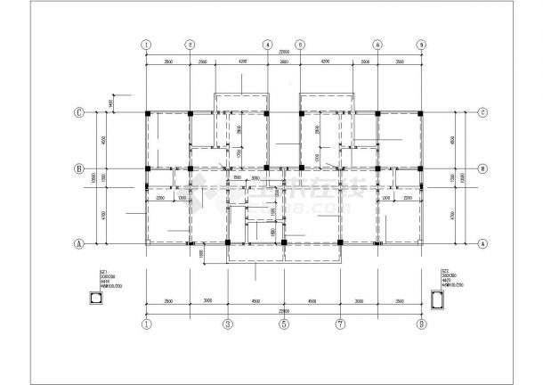 三层住宅楼建筑cad设计施工图纸-图二