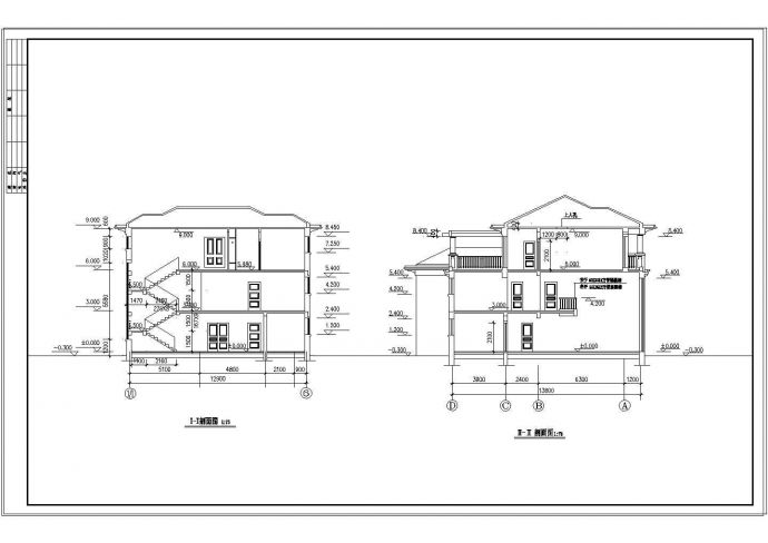 某地三层独栋别墅建筑cad施工设计图（含效果图）_图1