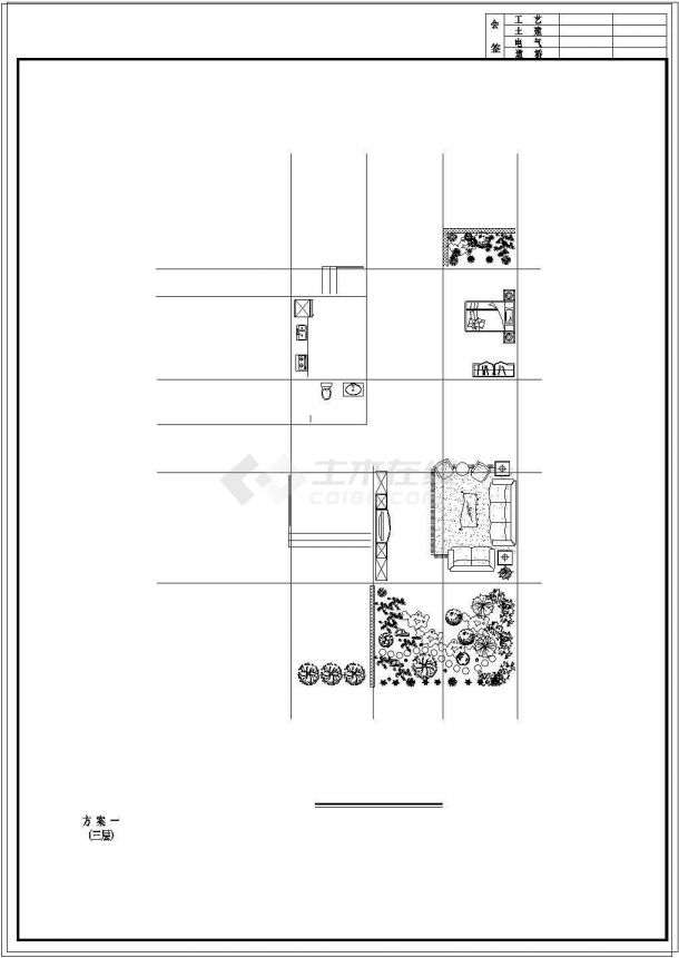 某地区三层别墅cad建筑设计施工图纸-图二