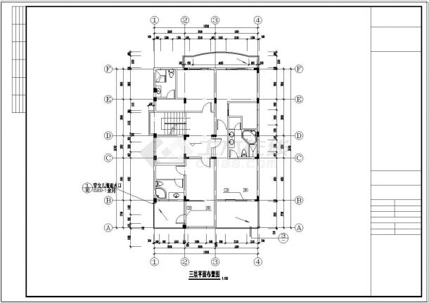 私家三层别墅建筑设计CAD施工图-图二