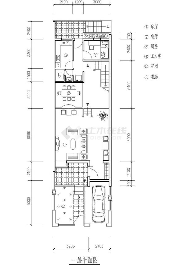 某别墅平面户型建筑设计CAD参考图-图一