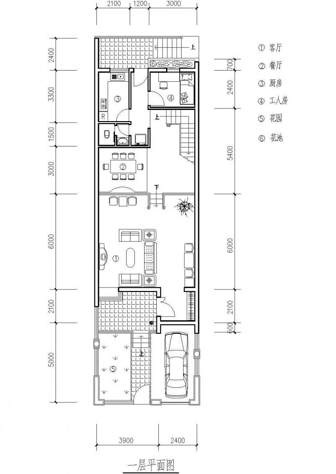某别墅平面户型建筑设计CAD参考图_图1