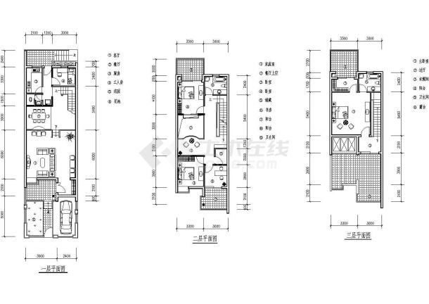 某别墅平面户型建筑设计CAD参考图-图二
