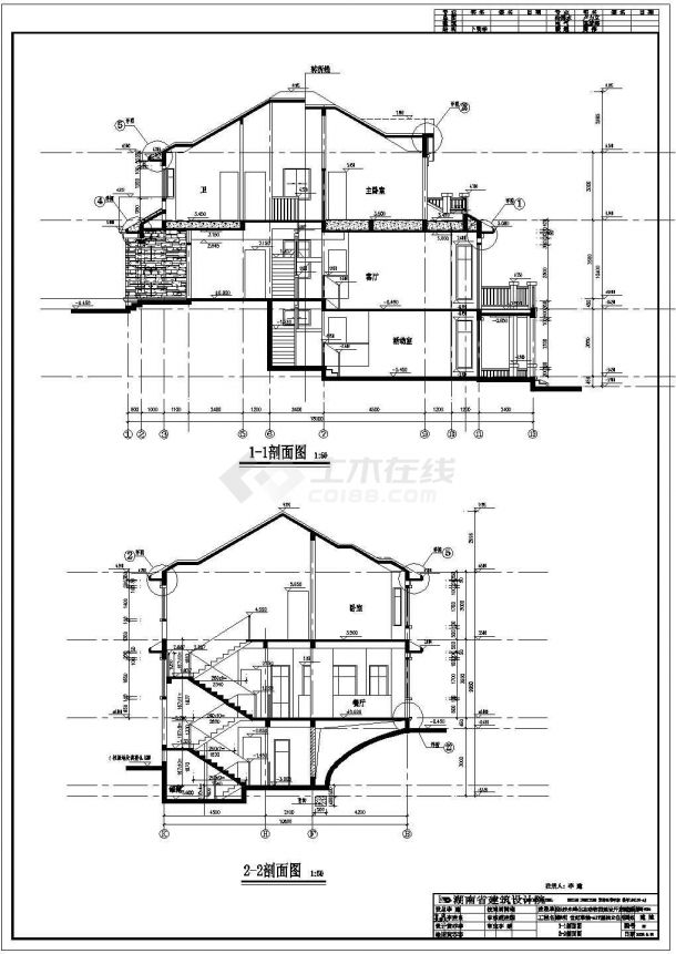 某地区总高度是10.4米独栋别墅别墅建筑设计cad图（含设计说明及效果图）-图一