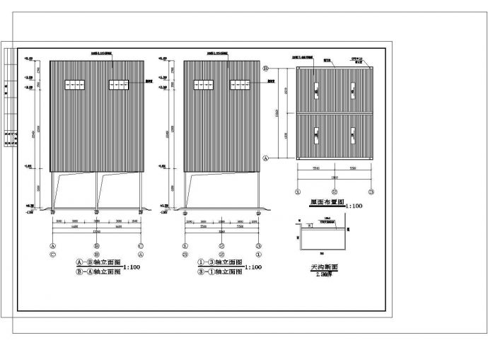 176平米单层钢结构饲料加工厂结施cad图，共十二张_图1