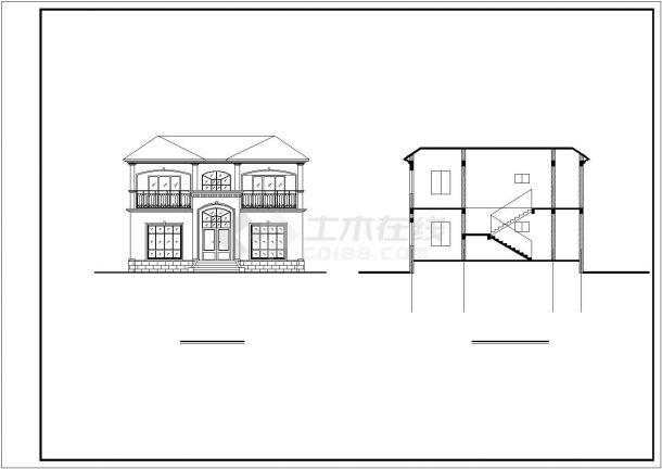 占地100平两层砖混结构独栋别墅建筑设计CAD图纸（含结构图）-图二