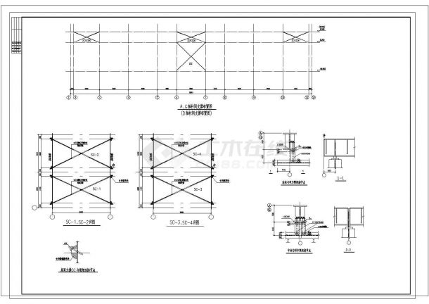 2x15m跨单层轻型钢结构门式刚架结构带吊车厂房结施设计图-图一
