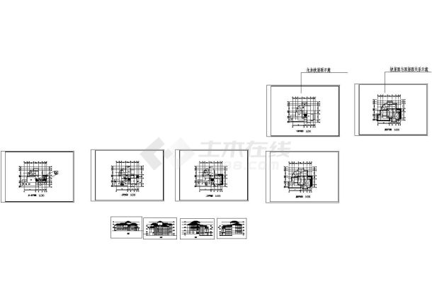 某多层砖混结构高级别墅设计cad全套建施图纸（含3D模型图，含效果图）-图二
