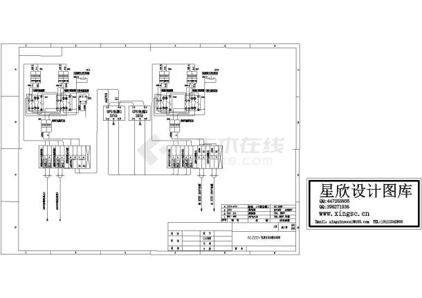 某标准型AC220V双电源自动切换电气系统原理设计CAD图纸-图一