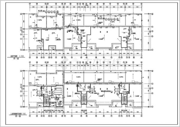 某现代高档住宅小区剪力墙结构高层住宅楼设计cad建筑方案图（标注详细）-图一