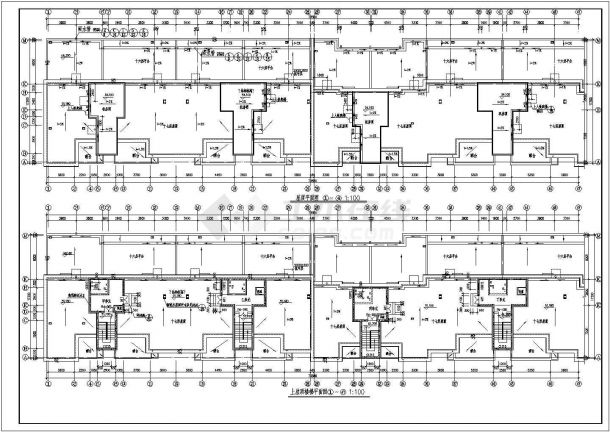 某现代高档住宅小区剪力墙结构高层住宅楼设计cad建筑方案图（标注详细）-图二