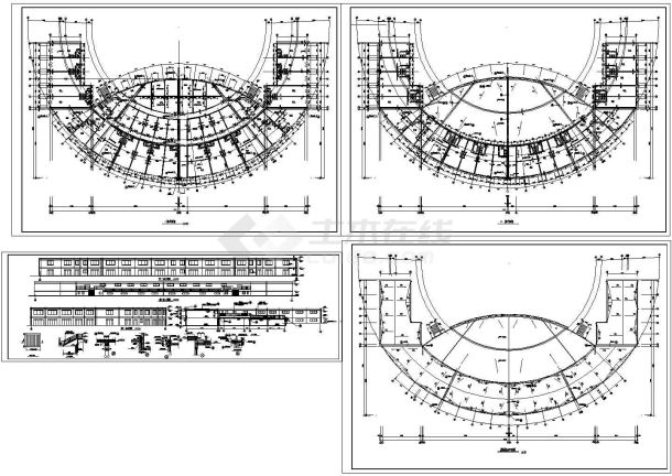 江西某处广场舞台及网点建筑CAD平面图-图一