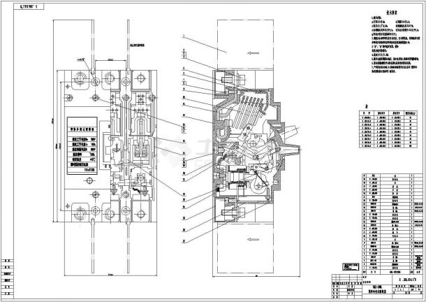 某标准型CM1-100L塑料外壳式断路器电气系统总装设计CAD图纸-图一