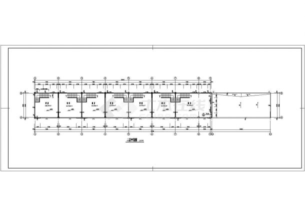 3100平米2层框架结构商业综合楼全套建筑设计CAD图纸-图一