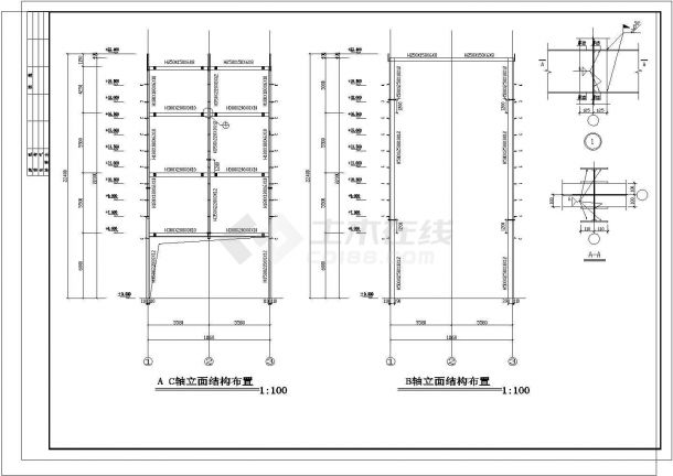某地区176.4平米单层钢结构饲料加工厂结施图（设计说明）-图二