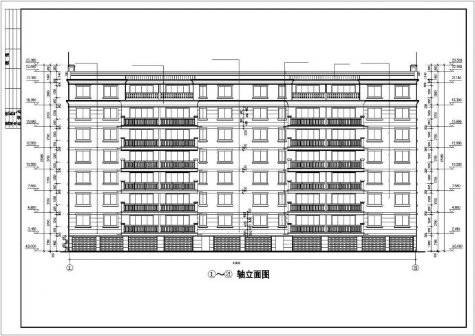 3750平米6层砖混结构住宅楼平立剖面设计CAD图纸（含架空层和阁楼）_图1