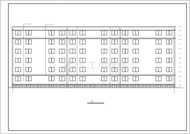 吉林市某居住区4700平米6层砖混结构住宅楼建筑设计CAD图纸-图二